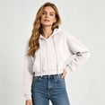thumbnail image 5 of Zip Up Hoodie for Women Long Sleeve Plain Drawstring Hooded Sweatshirt Solid Color Fall Clothes Y2k Fashion Jackets, 5 of 5
