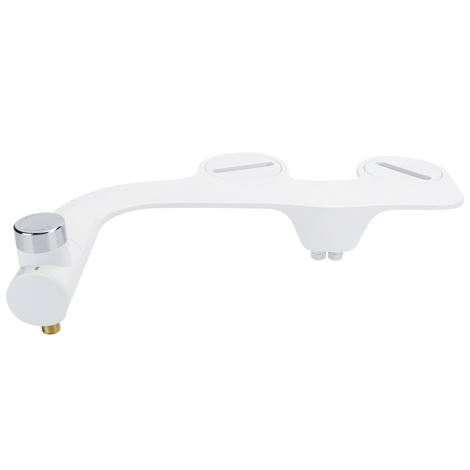 Non-Electric Bidet Toilet Seat Attachment with Dual Nozzles and Adjustable Pressure Control