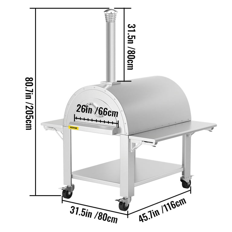 VEVOR Outdoor Pizza Oven, Wood Fired, 46