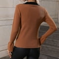 thumbnail image 5 of IROINNID Reduced Womens Sweater V-Neck Pullover Sweater Solid Color Leisure Mid-Length Long Sleeve Knitting Slimming Trumpet Sweaters Tops Blouse, 5 of 9
