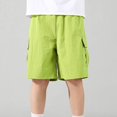 thumbnail image 4 of ATOGUTA Workout Shorts for Boys Size 4T-15 Kids Athletic Basketball Shorts Casual Elastic Waist Summer Clothes with Pockets Green, 4 of 7