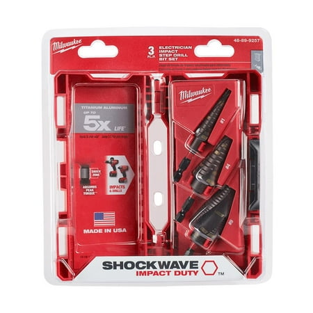 UPC: 0045242505142 | Milwaukee SHOCKWAVE Impact Duty 3-Piece Titanium Step Drill Bit Set  #1 #4 #9