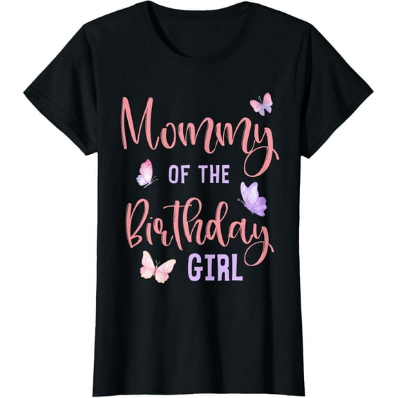 Vintage Mommy of The Birthday Girl Butterfly Party Matching Family T-shirt