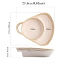 thumbnail image 3 of Soup and Sandwich Bowl, Stoneware Dual Compartment Soup & Side Bowl Set, Heat-Resistant Fan Shape Ceramic Split Cereal Bowl with Handle, for Breakfast,Beige, 3 of 4