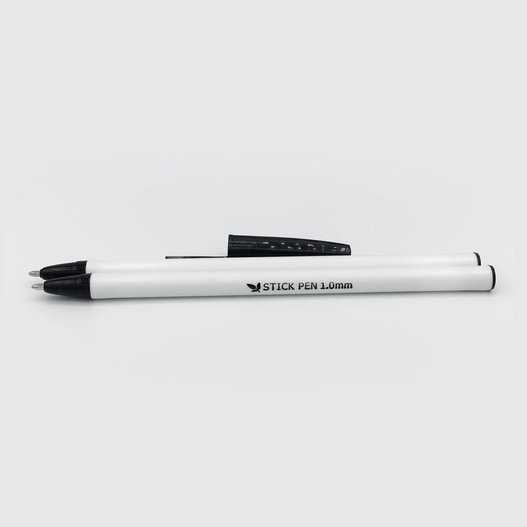 Three Leaf 144 Ct. Black Stick Ball Point Pen, Pack Of 1, Round Barrel For Writing Comfort, Smooth Writing For Office