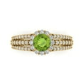 thumbnail image 2 of 1.76ct round cut green natural peridot 18k yellow gold halo Bridal Wedding Engagement Promise Anniversary Ring for Women size 7.75, 2 of 7