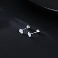 thumbnail image 4 of Sterling Silver Round Simulated Diamond Stud Earrings for Women Teens Round CZ Stud Earrings Set Screw Back Small CZ Ear Stud, 4 of 9