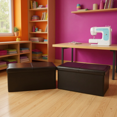 thumbnail image 2 of Homy Casa Folding Set of 2 Multi-Functional Cafe Storage Ottoman – Stylish Seating and Hidden Storage for Coffee Shops, 2 of 9