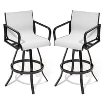 Crestlive Products White Outdoor Aluminum All-Weather Swivel Patio Bar Stools (Set of 2)