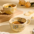 thumbnail image 4 of Elegant Floral Ceramic Mug Coffee Cup with Flower Decorations, 250ml Spring Drinkware for Home Decor,C, 4 of 6