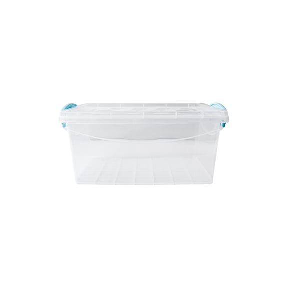 Contenedor de Plástico Transparente con Tapa y Asa con Cierre Clip, Recipiente Organizador Versátil Multiusos Transparente para Fácil Identificación, Capacidad 600 ml
