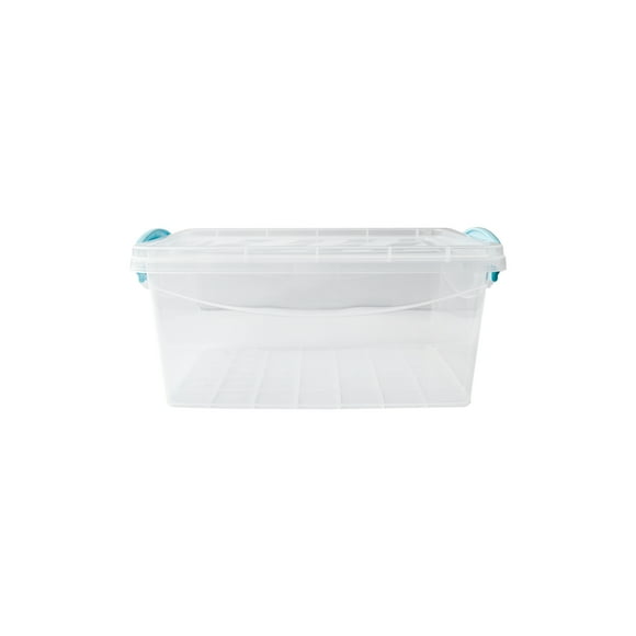 Contenedor de Plástico Transparente con Tapa y Asa con Cierre Clip, Recipiente Organizador Versátil Multiusos Transparente para Fácil Identificación, Capacidad 600 ml
