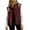 Burgundy, variant on Gpaecead Women's Plush Sleeveless Zip Up Vest - Fleece Lined Warm Padded Gilet Olive Green