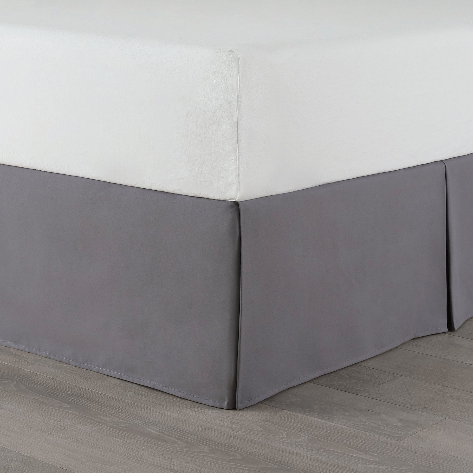 Martex Pleated Microfiber Bed Skirt Queen Gray