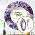 thumbnail image 3 of Designart "Ethereal Floral Elegance I" Floral Rund Mirror For Wall Decor - Large Purple Round Printed Mirror -Cottage Round Living Room Mirror - 23" x 23", 3 of 6