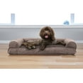 thumbnail image 5 of FurHaven Pet Products Faux Fur & Velvet Pillow Sofa Pet Bed for Dogs & Cats - Driftwood Brown, Large, 5 of 9