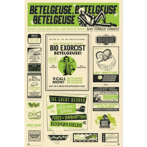 Beetlejuice 2 - Movie Poster (Betlegeuse - Newspaper - Infographic) (Size: 24" x 36")