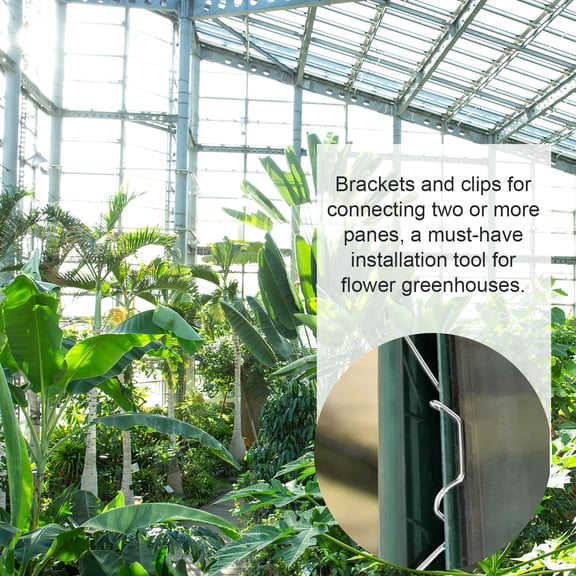 Baluue 50pcs Greenhouse Panel Clips Stainless Steel W Wire for Gardeners