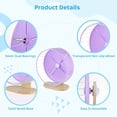thumbnail image 4 of Rueda para hámster de 10,2 pulgadas con soporte, rueda silenciosa para correr para hámster, rueda de ejercicio para chinchilla con base de madera, giratoria silenciosa ajustable para cobayas, planeado, 4 of 8
