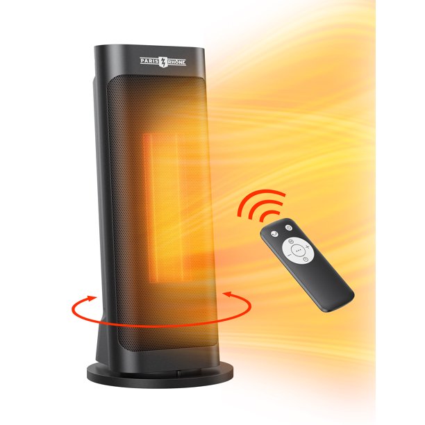 Electric Space Heater, Paris Rhône 1500W PTC Fast Heating Indoor Ceramic Oscillating Heater with