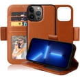 thumbnail image 1 of navor Detachable Magnetic Wallet Case Compatible with iPhone 13 Pro Max [6.7 inch] [Folio], RFID Protection Kickstand -Brown, 1 of 7