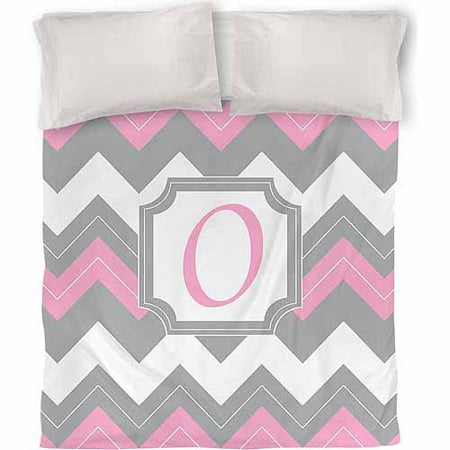 IDG Chevron Monogram Duvet Cover, Pink