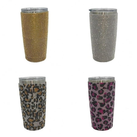 

4x 600ml Botella De Agua De Diamante De Viaje Taza Vaso De Vacío Hogar