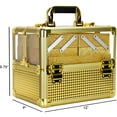 thumbnail image 3 of VER Beauty Hard Makeup Case, 4-Tier Nail Tech Travel Case, Gold Ice Cube, 3 of 7