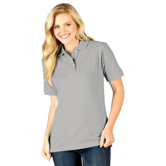 BlueGeneration Ladies Short Sleeve Superblend Pique - Grey Medium Solid