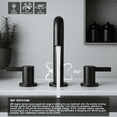 thumbnail image 4 of 8 Inch Widespread Bathroom Faucet Matte Black 2 Handle 3 Hole with 360 °   Rotating Spout and Pop-Up Drain  LJH, 4 of 10