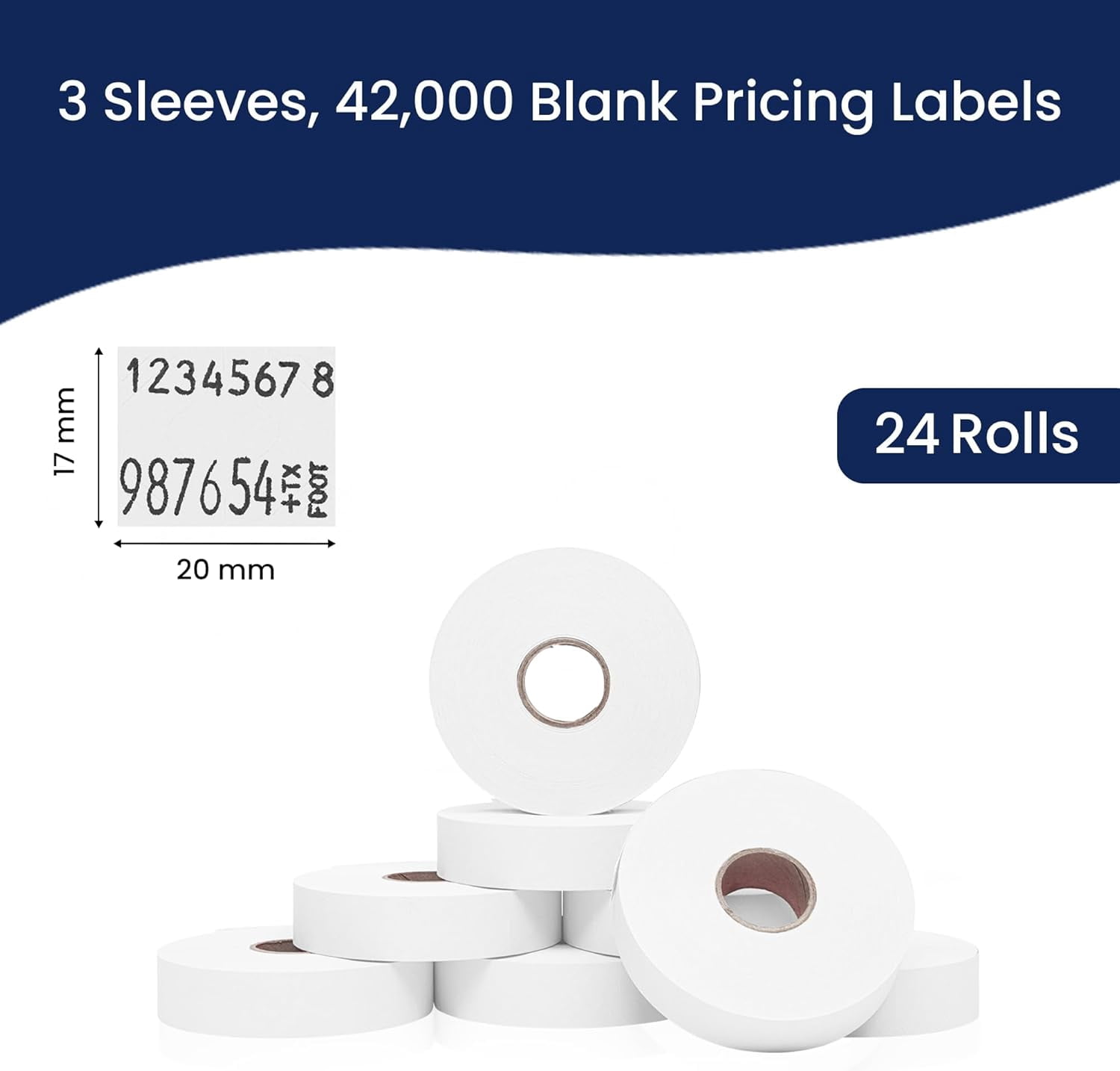 Pricing Labels for Monarch 1136 White - 42,000 labels w/ 24 Rolls Value Pack, 3 Sleeves - Made in USA