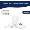thumbnail image 3 of Perco White Pricing Labels for Monarch 1136 - 3 Sleeves, 24 Rolls Value Pack - 42,000 Labels with Ink Rolls Included, 3 of 7