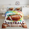 thumbnail image 2 of Feelyou Watercolor Rugby Child Queen Comforter Set, Cartoon Stars Graffiti Bedding Sets, Est Sleep Sports Reversible Bedding Comforter Set, Breathable Home Decor, 3-Piece, 2 of 8