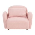 thumbnail image 6 of Soft Teddy Velvet Fabric Upholstery One Seat Lazy Sofa with springs and sponge, Cozy Loveseat with Curved Armrests and Backrest, Fashionable Durable Easy Assembly with 1 Toss Pillows, Pink, 6 of 7