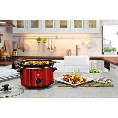 Elite Gourmet - 2Qt. Oval Slow Cooker - Red