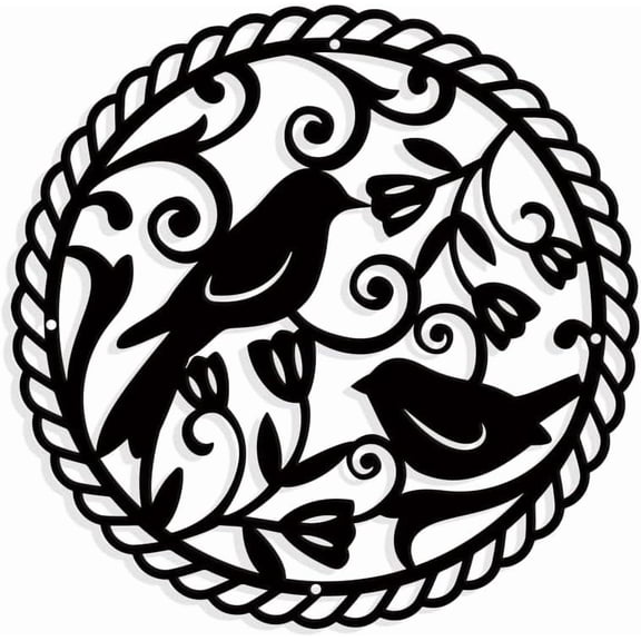 Curly Birds Metal Wall Art Decor Matte Style Wall Hanging Decor Silhouette Wall Art