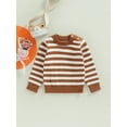 thumbnail image 2 of Seyurigaoka Baby Boys Spring Autumn Knit Sweater Shirts Long Sleeve O Neck Striped Knitwear Pullover Tops, 2 of 8
