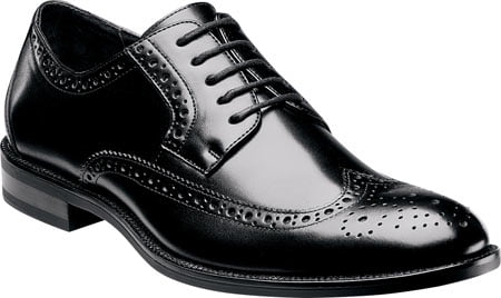 Brand New Stacy Adams Mens Shoes Black Garrison Wing Tip Lace Up Leather Oxford 