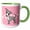 Green/White, variant on 3drose, Cute Italian Greyhound Grey Pink Pawprint Background, 11oz Two-tone Yellow Mug