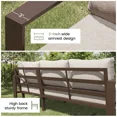 thumbnail image 4 of Poteban 6-Piece L-Shaped Outdoor Conversation  Set, Metal Sectional Sofa with 6" Thick Olefin Cushions, Wide Armrests & Coffee Table, Beige for Garden Backyard, 4 of 7