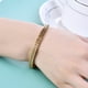 thumbnail image 3 of Brazalete Qarigey de acero de Titanio estilo europeo americano cadena de mano trenzada moda para hombres Oro 19CM, 3 of 6