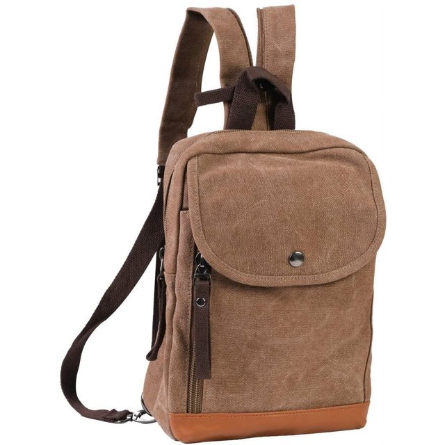 LHSHID Mini Canvas Backpacks Casual Strong Small Packback Daypack 181002 Brown