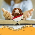 thumbnail image 2 of Mini Jesus Gifts Positive Emotional Crochet Jesus Plush Doll Christian Gifts for Women Men Spiritual Faith Based Bible Verse Inspirational Presents Handmade Small God Jesus Easter Religious, 2 of 6