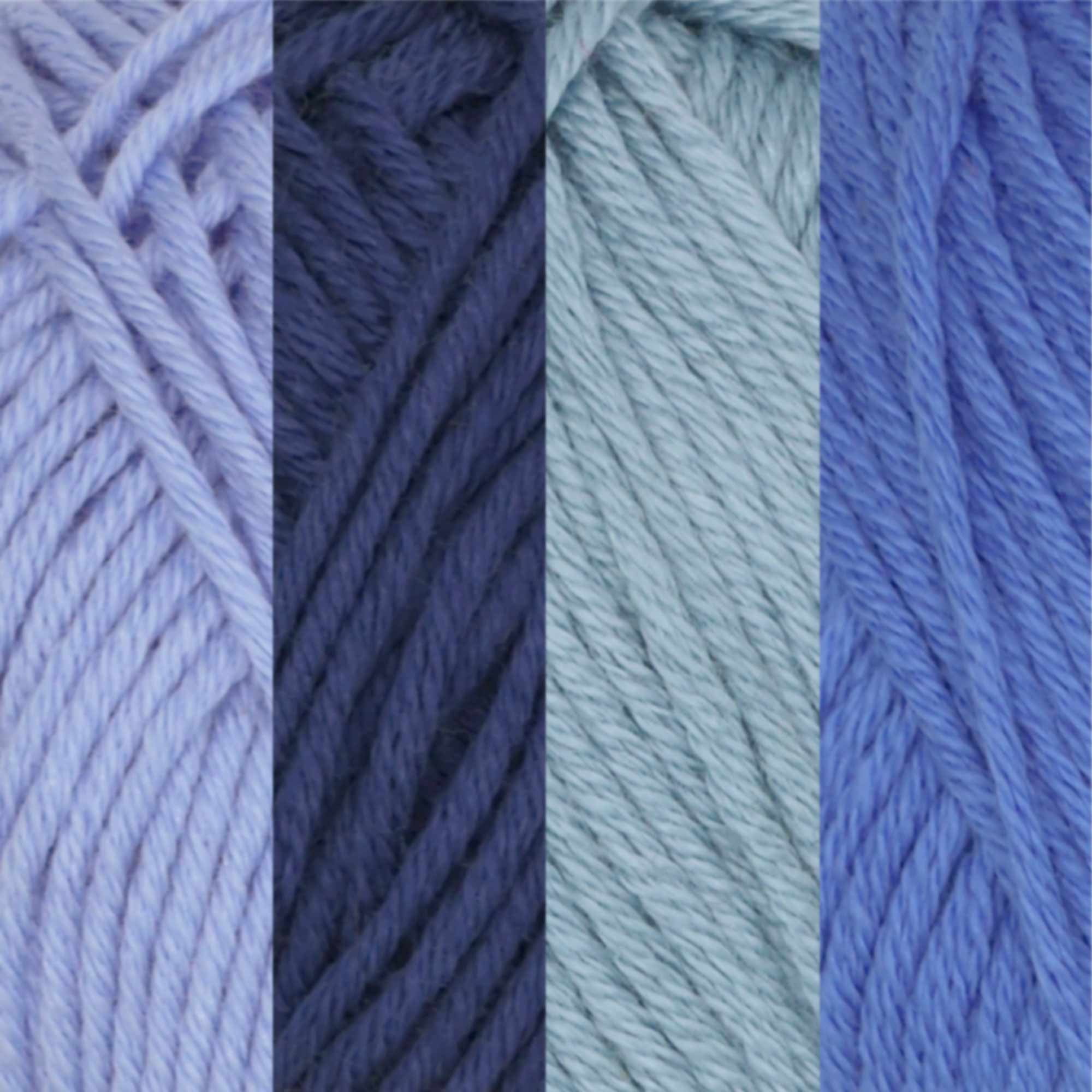 JubileeYarn Bamboo Cotton Sport Yarn - Shades of Blue - 4 Skeins