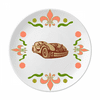 Brownish Red Classic Cars Outline Flower Ceramics Plate Tableware Dinner Dish