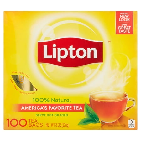 Lipton 100% Natural Tea, Black Tea, Tea Bags, 100 Ct