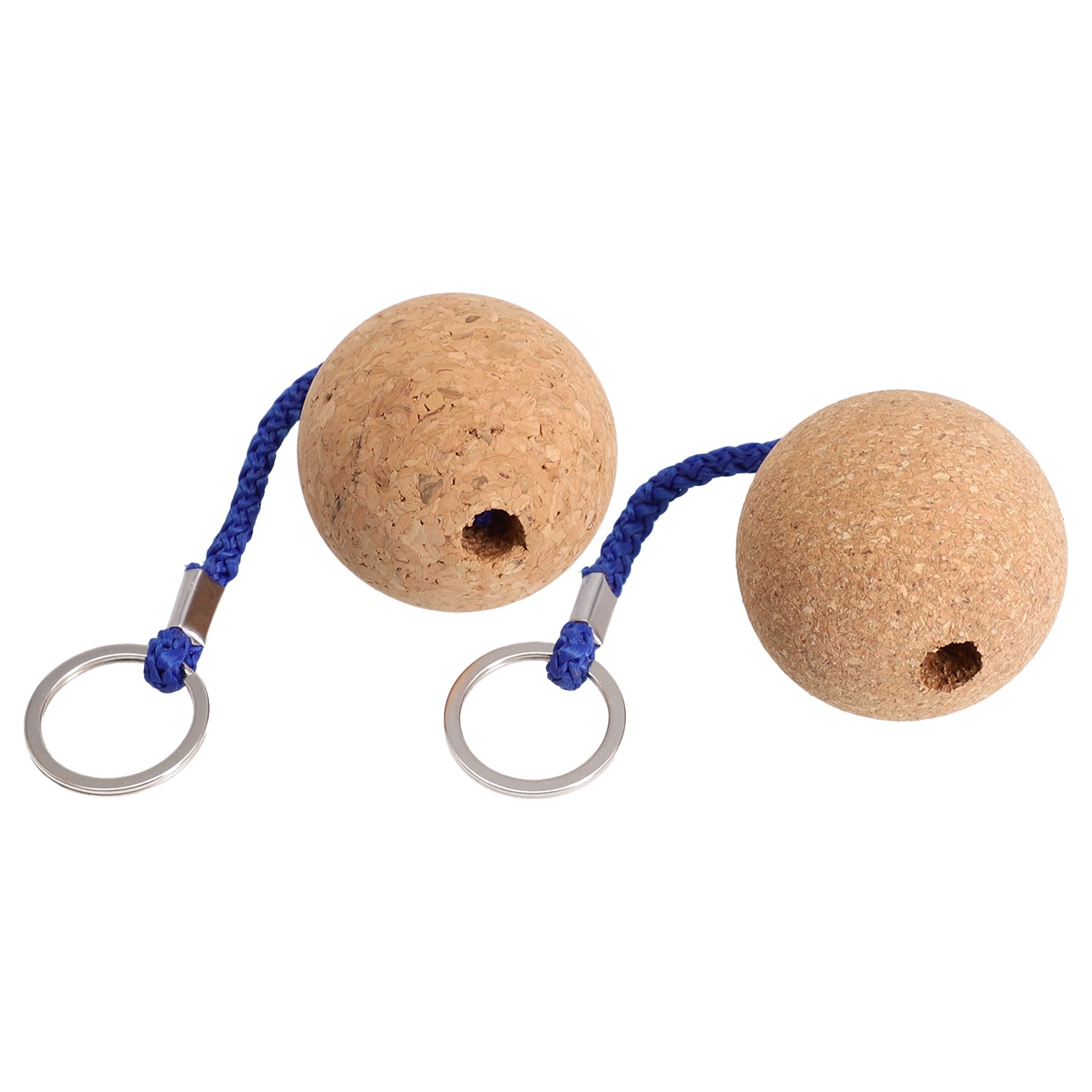 Just Wood Pack Of 4 Floating Cork Keyrings – Extra Large Buoyant Ball Keyrings For Boats, Water Sports