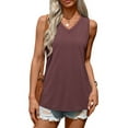 thumbnail image 2 of MOSHU 3 Pack Tank Tops for Women Plus Size V Neck Shirts Sleeveless Women Shirts Flowy Loose Fit Tops Summer Outfits, 2 of 8