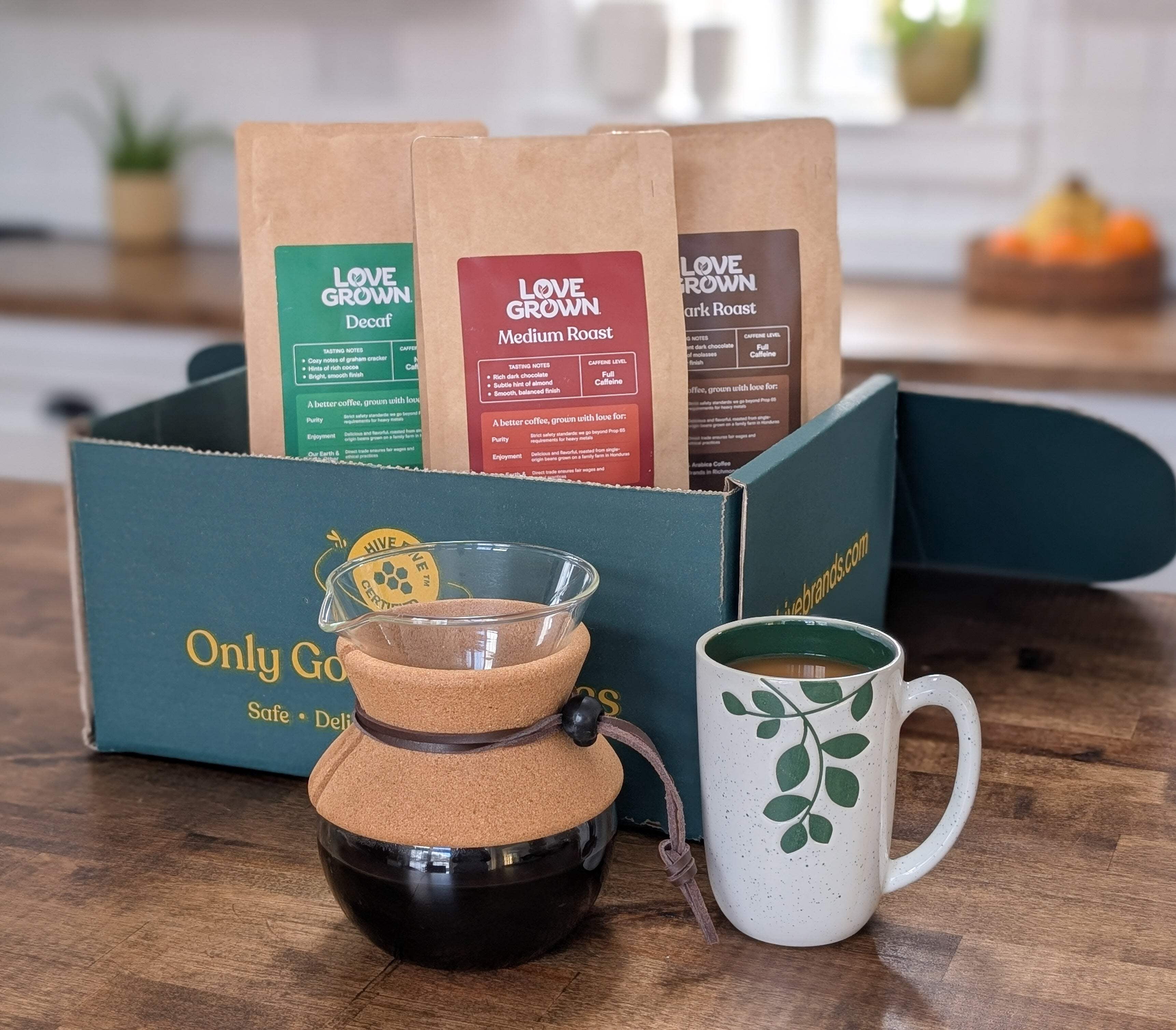 Love Grown Whole Bean Coffee - 100% Arabica Beans, Honduras Single-Origin, Smooth Flavor, Rich Aroma - Vegan, Gluten-Free, Non-GMO - (Decaf), 12oz Bag