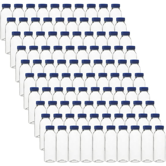 Rani Clear Plastic Bottles | 8oz PET Bottle with Flip-top Caps | BPA - FREE | Home & Commercial Use, Containers for Sauces, Condiments, Shampoo, Lotion, Sanitizer| Made in USA - Pack of 100